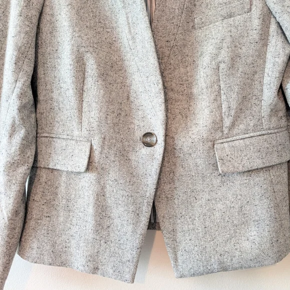 Veronica Beard 12 Farley Gray Tweed Wool Dickey Jacket Blazer Upcollar